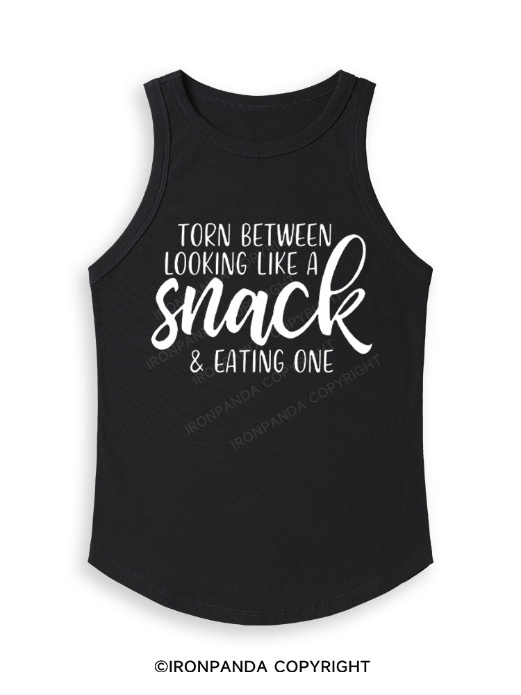 TORN BETWEEN A SNACK AND EAT ONE Fitted Tank Top