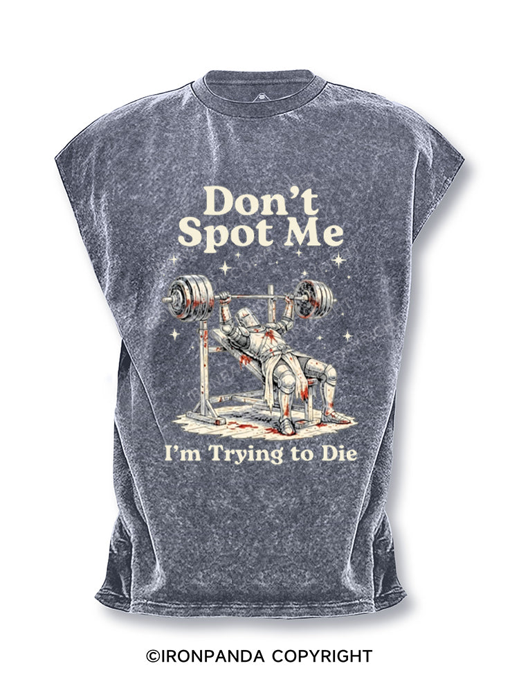 Don't Spot Me I'm Trying to Die Medieval Knight Bench Press Cut Off Tank