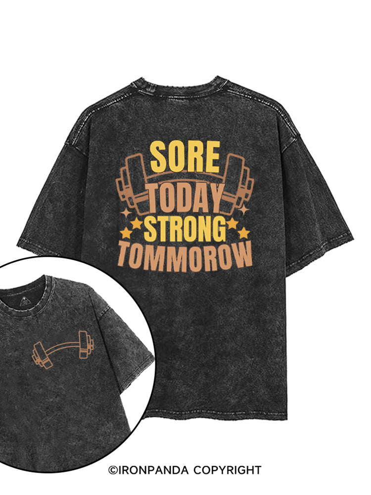 Sore Today Strong Tomorrow Funny Workout printed Gym Shirt
