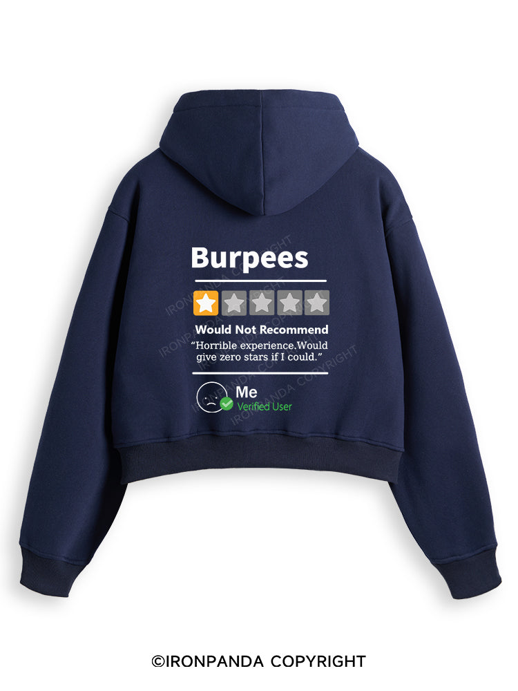 BURPEES REVIEWED Fleece Crop Zip Up Hoodie