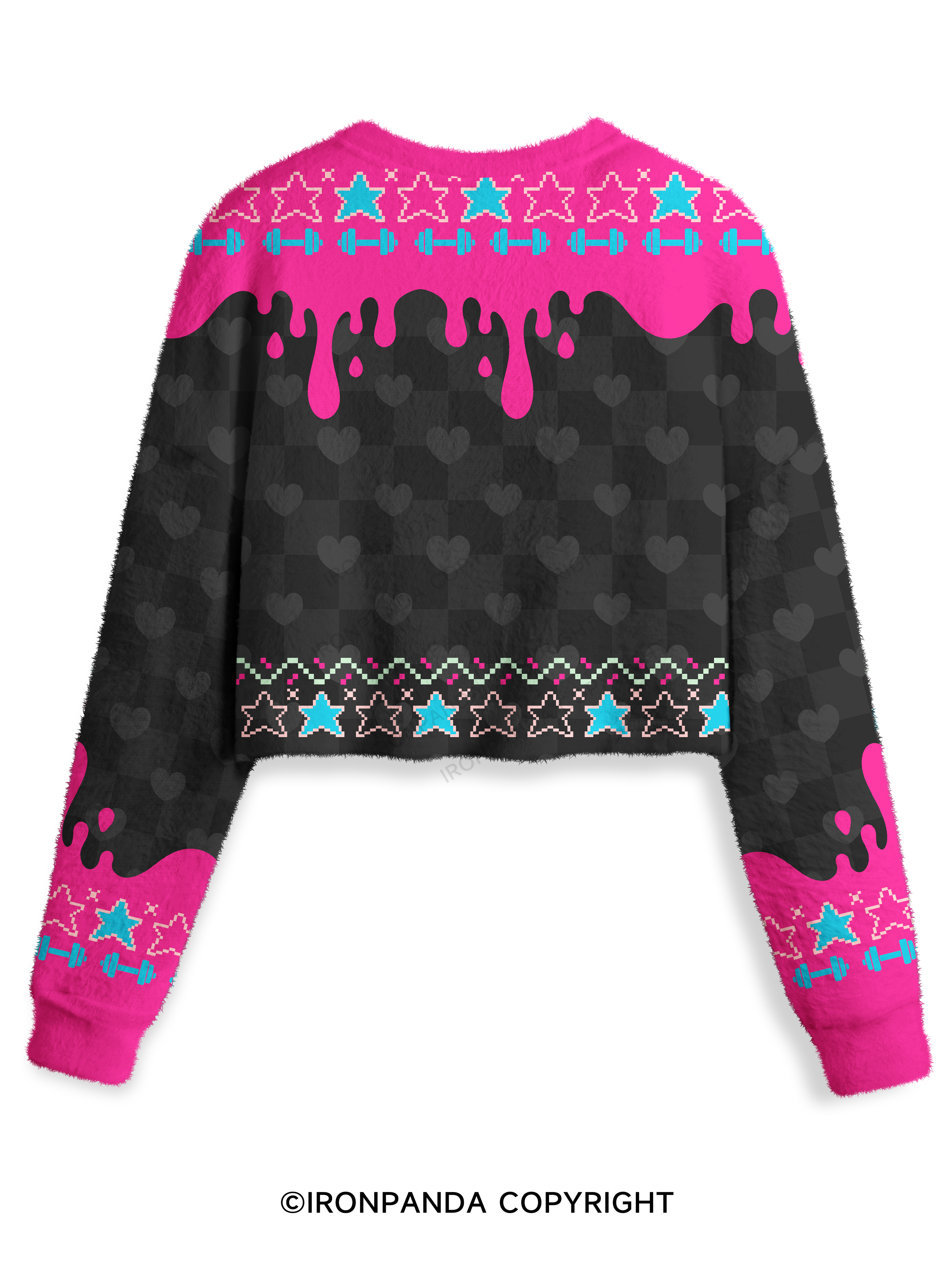 DUMBBELLS OVER DUMBASSES Crop Ugly Sweater