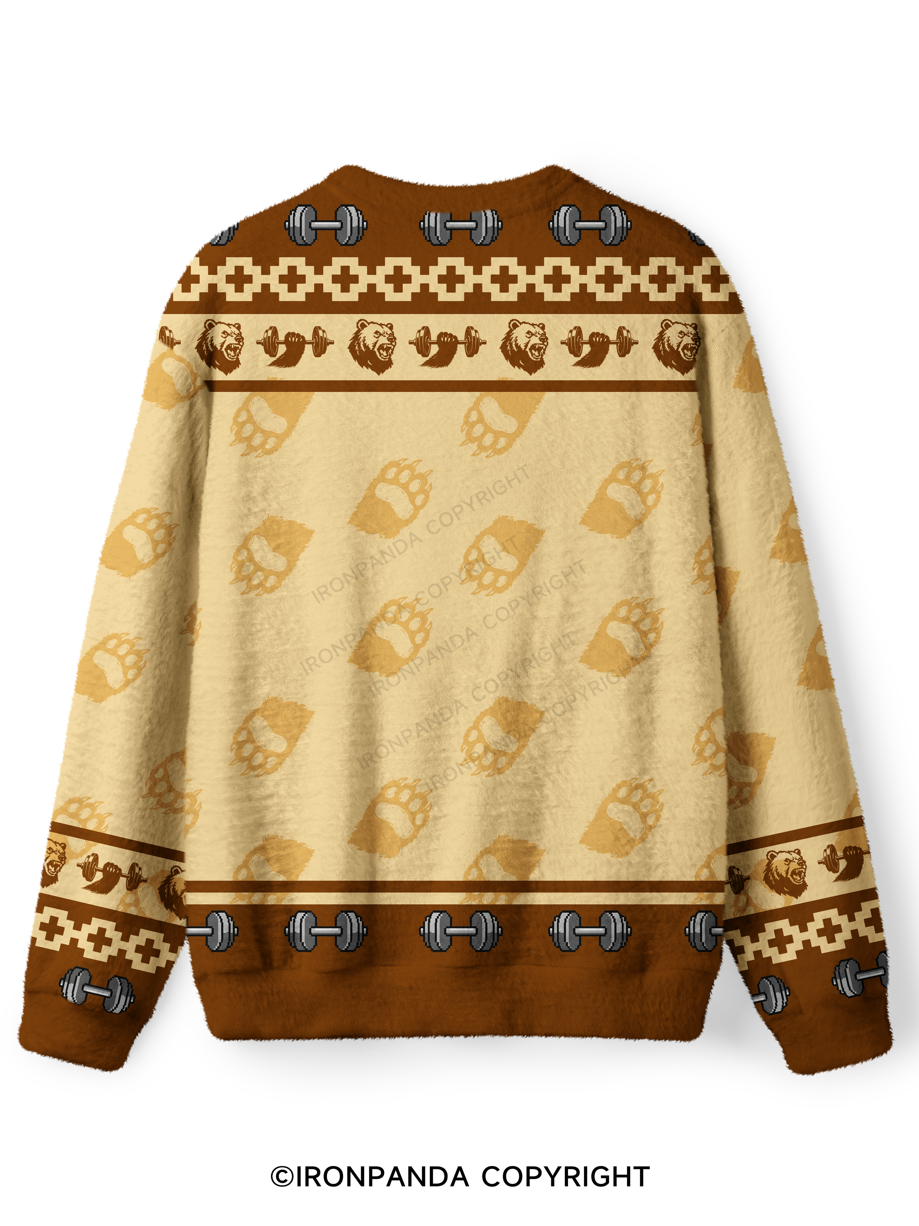 Muscular Bear Bodybuilder Fuzzy Fleece Sweater