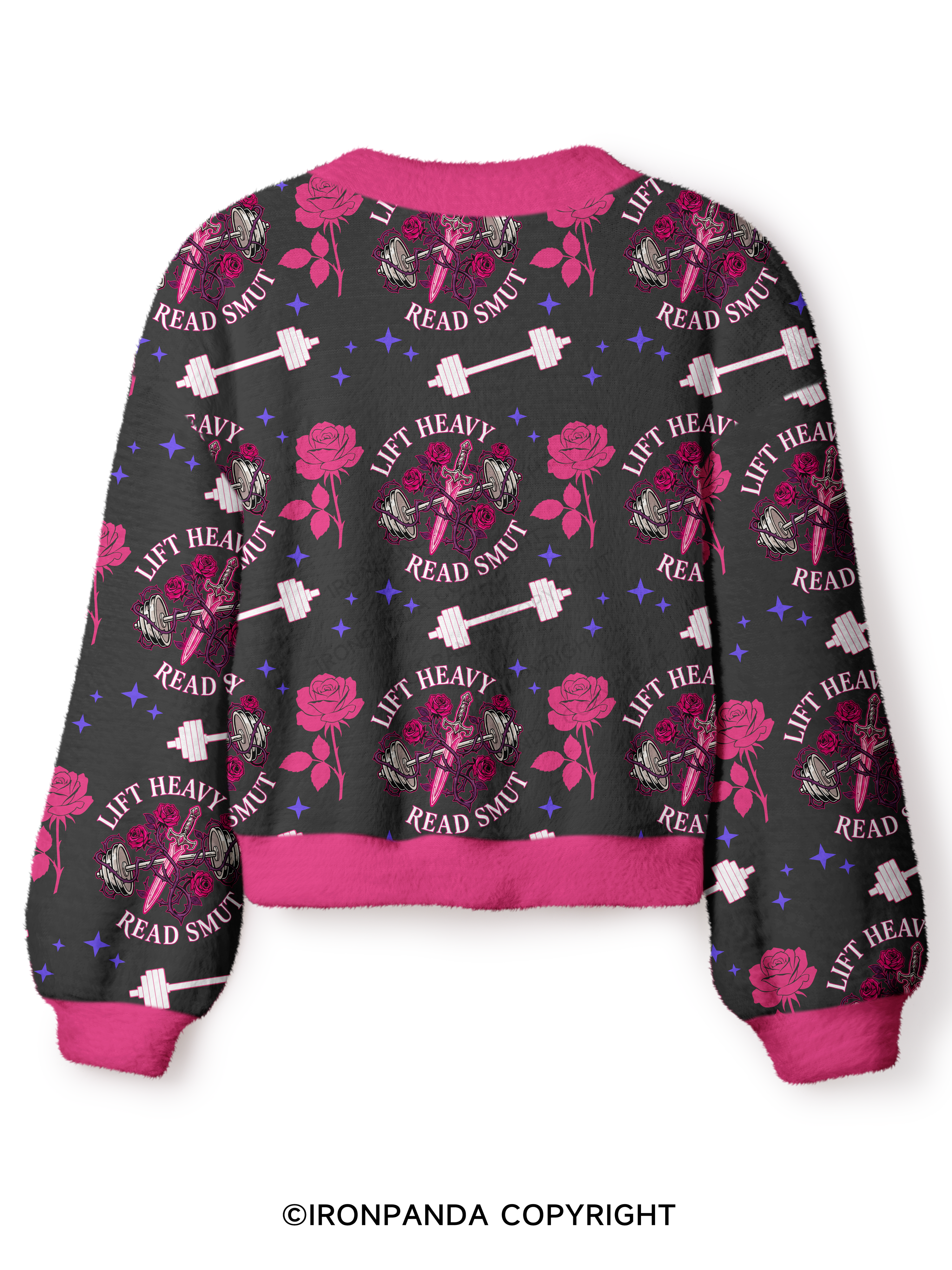 LIFT HEAVY READ SMUT Crop Ugly Cardigan Sweater