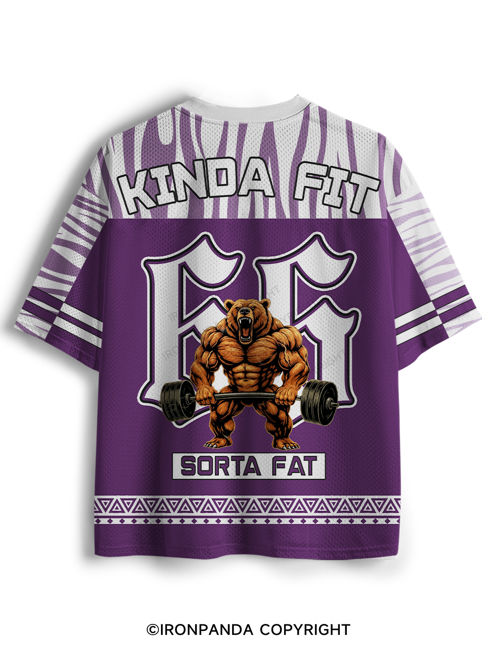 Kinda Fit Sorta Fat Funny Gym Bear Mesh Jersey