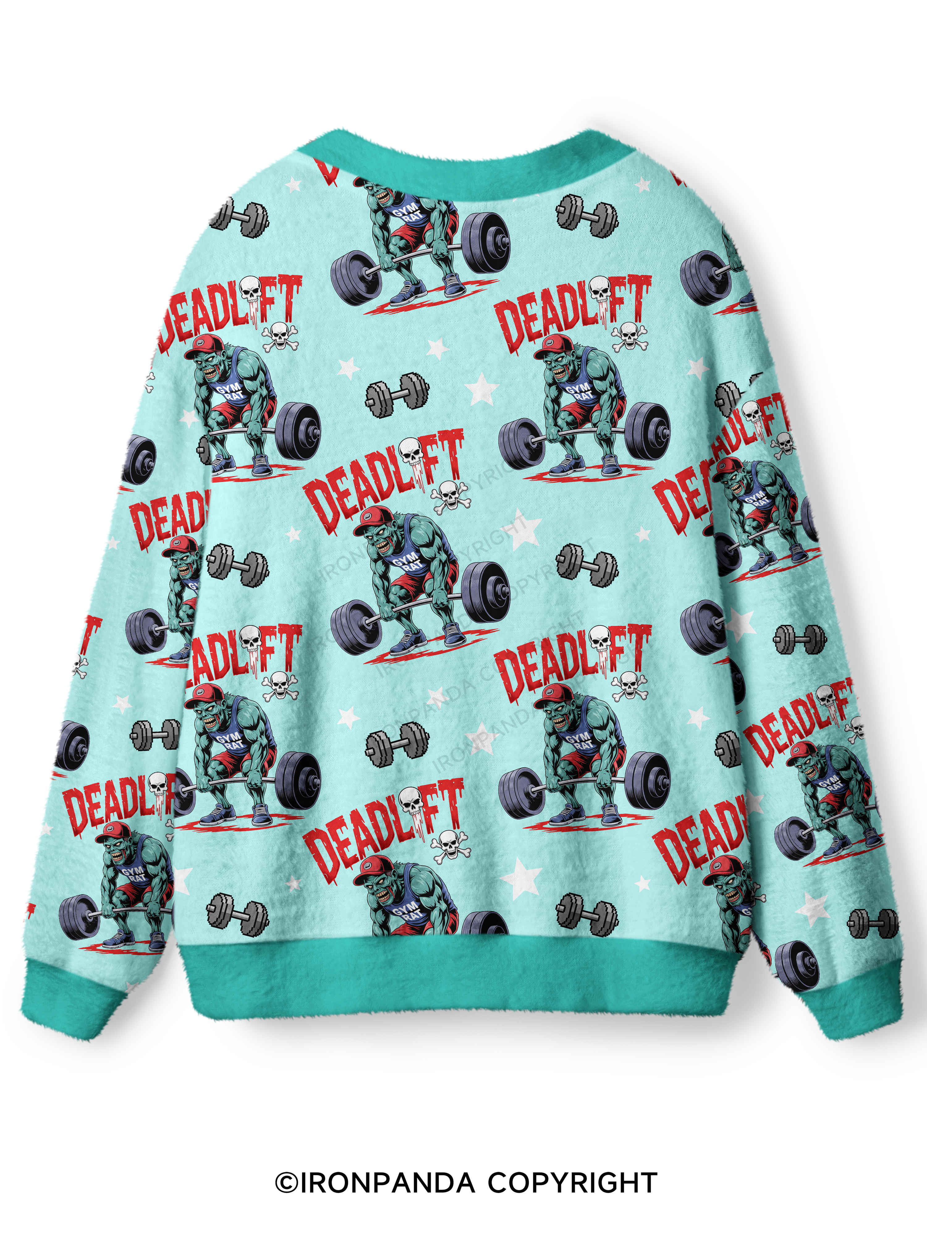 Zombie Funny Deadlift Ugly Cardigan Sweater