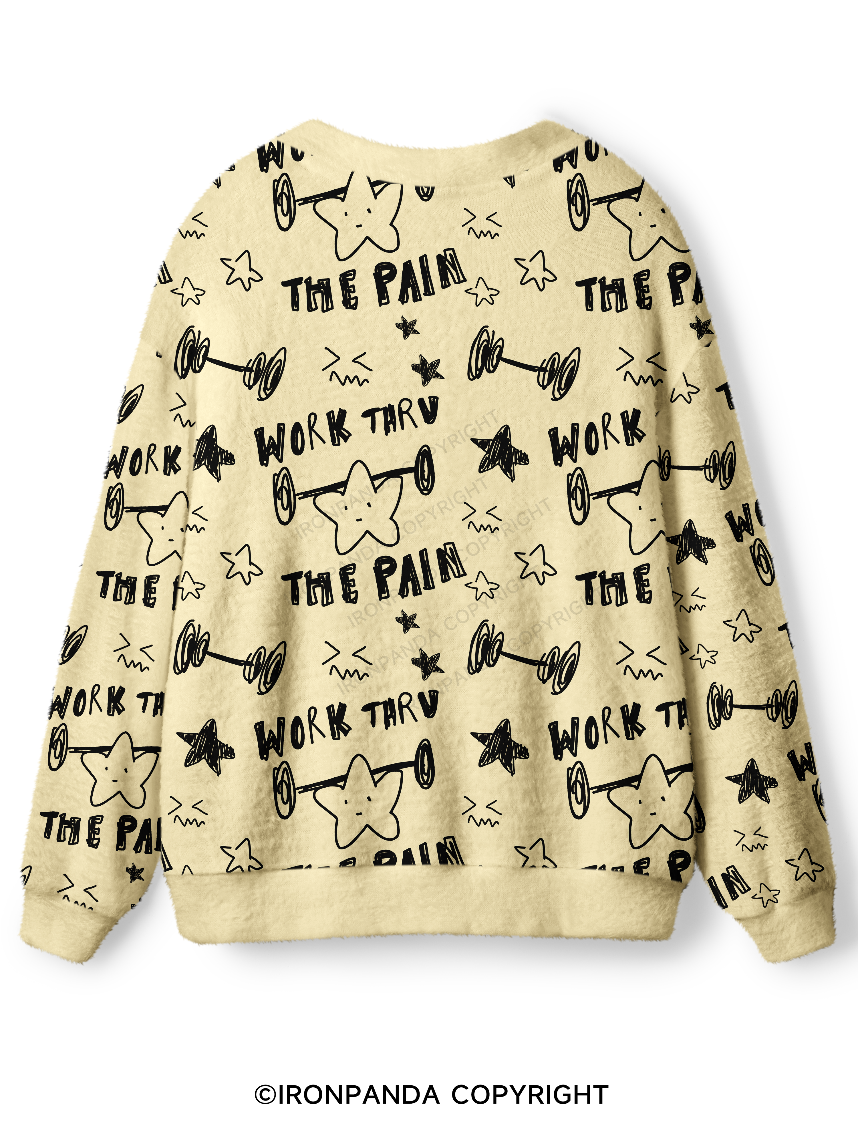 WORK THROUGH THE PAIN Ugly Cardigan Sweater