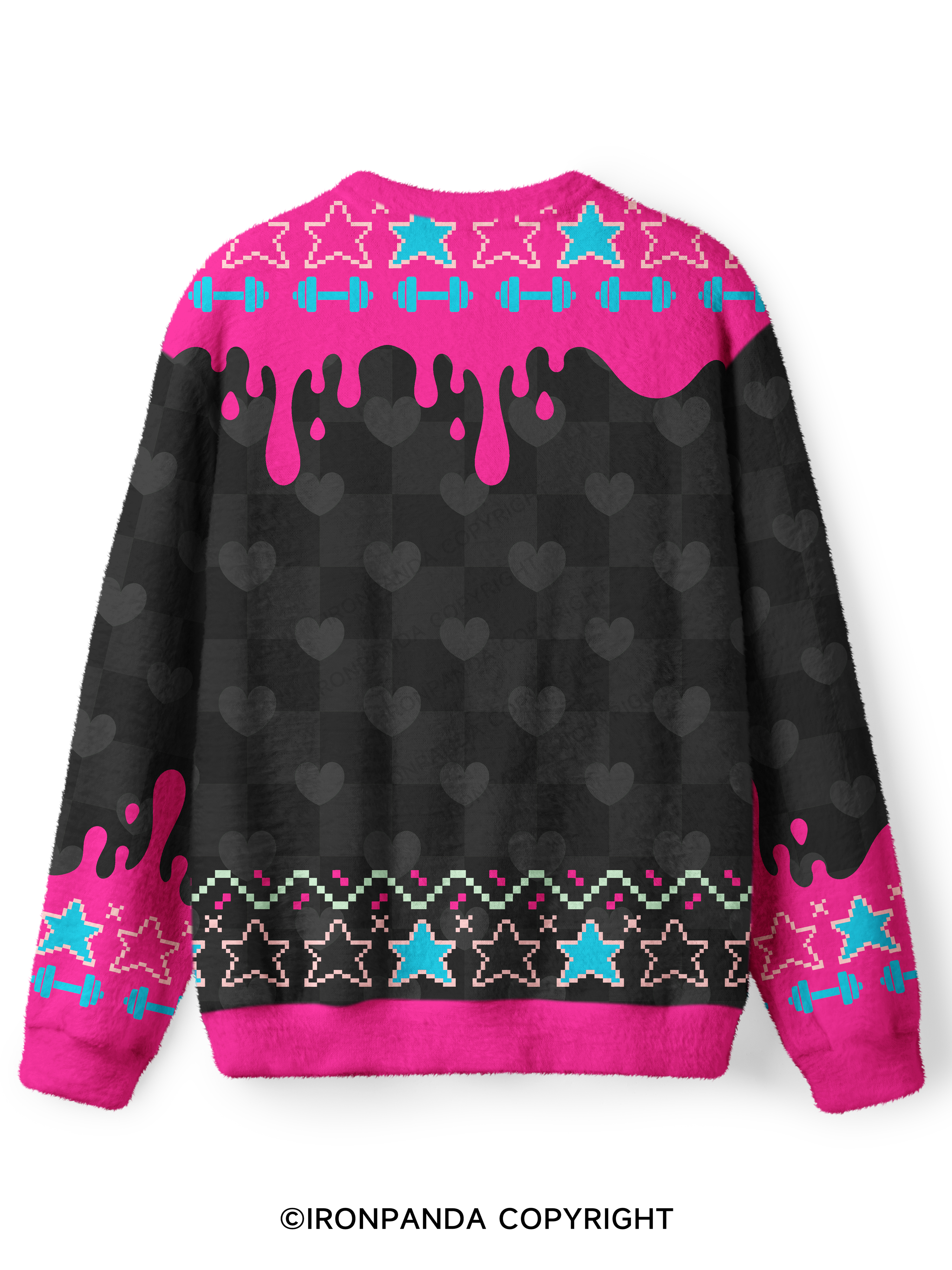 DUMBBELLS OVER DUMBASSES Ugly Fuzzy Fleece Sweater