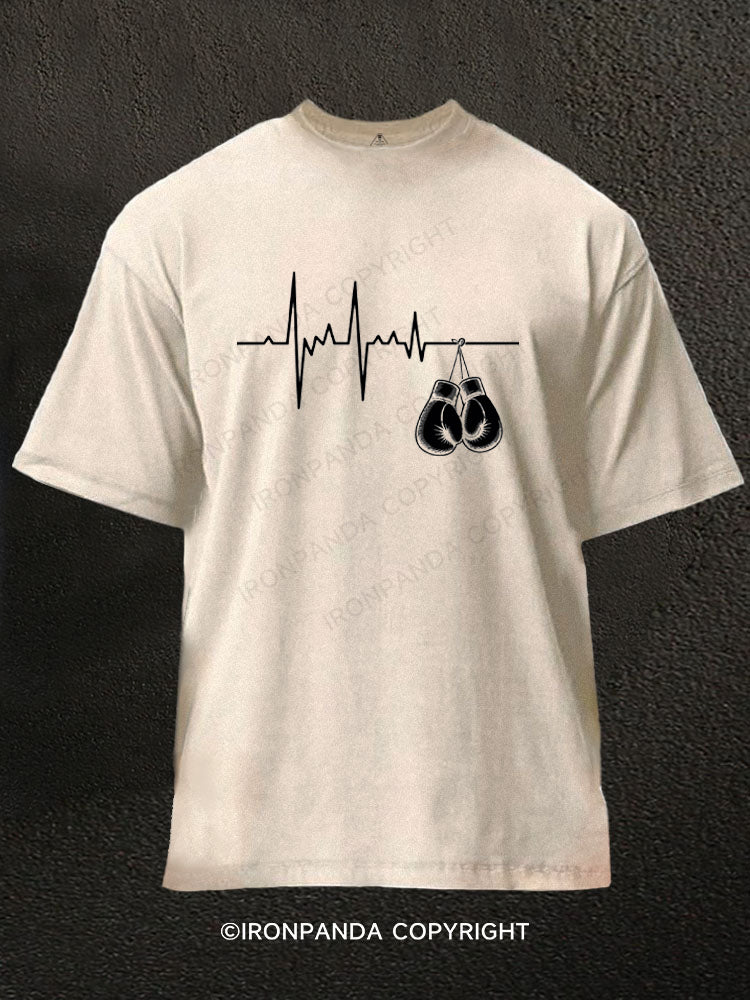 Boxing Heartbeat Washed Gym Shirt