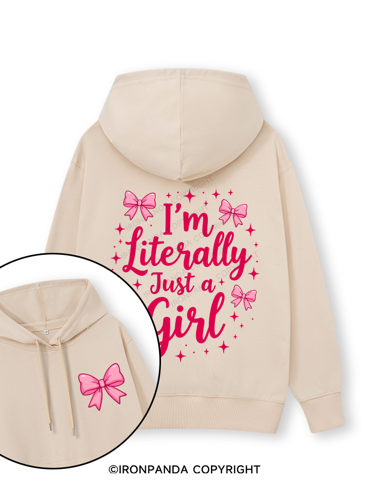 I'M LITERALLY JUST A GIRL LETTER Double-Sided Printed Classic Gym Hoodie