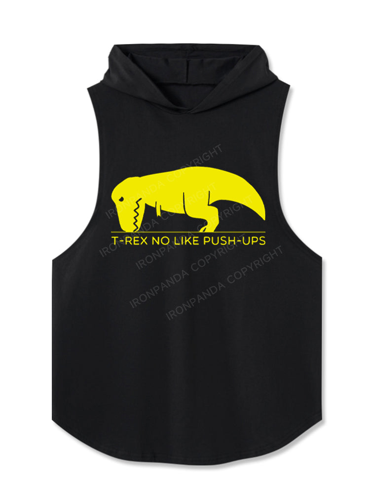 T-Rex No Like Push-Ups Hooded Tank