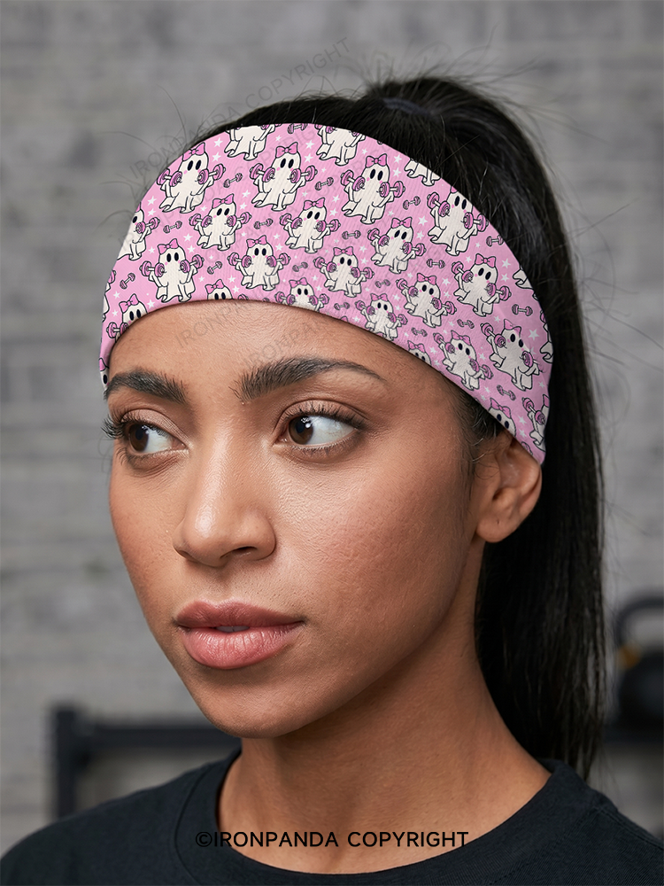 Pink Bow Workout Ghost Gym Headband