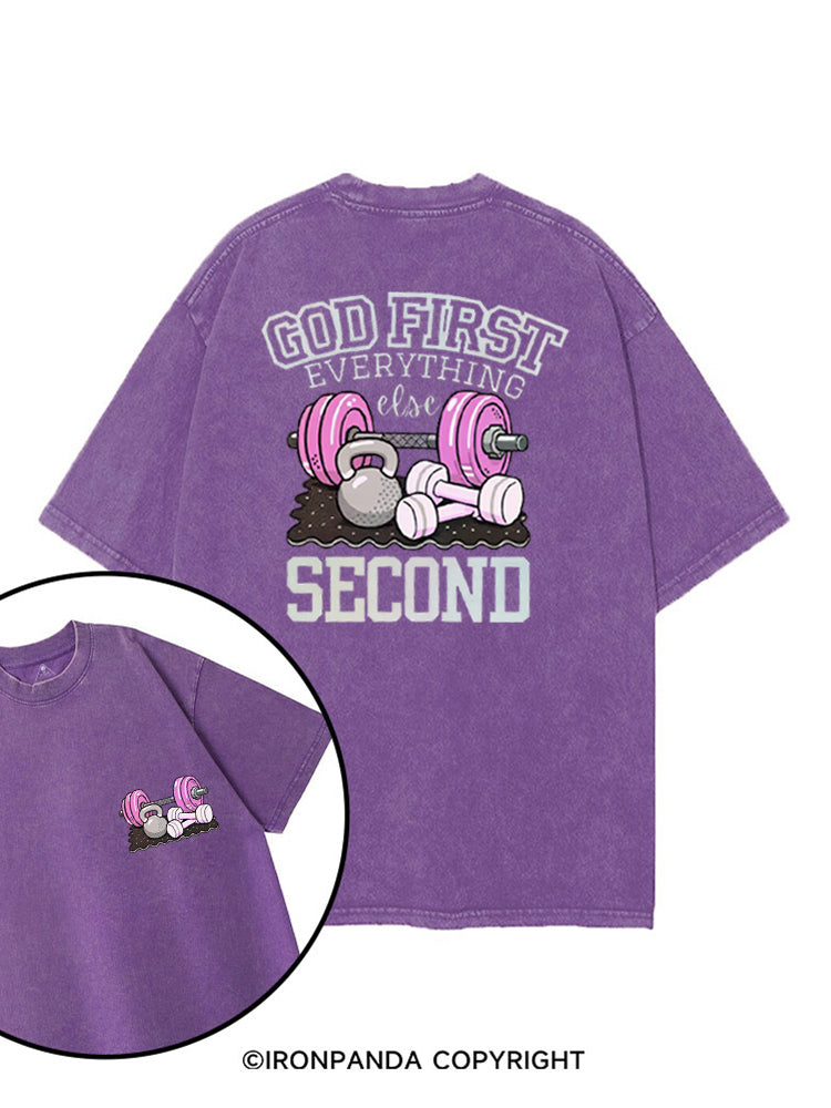 GOD FIRST EVERYTHING ELSE SECOND printed Gym Shirt