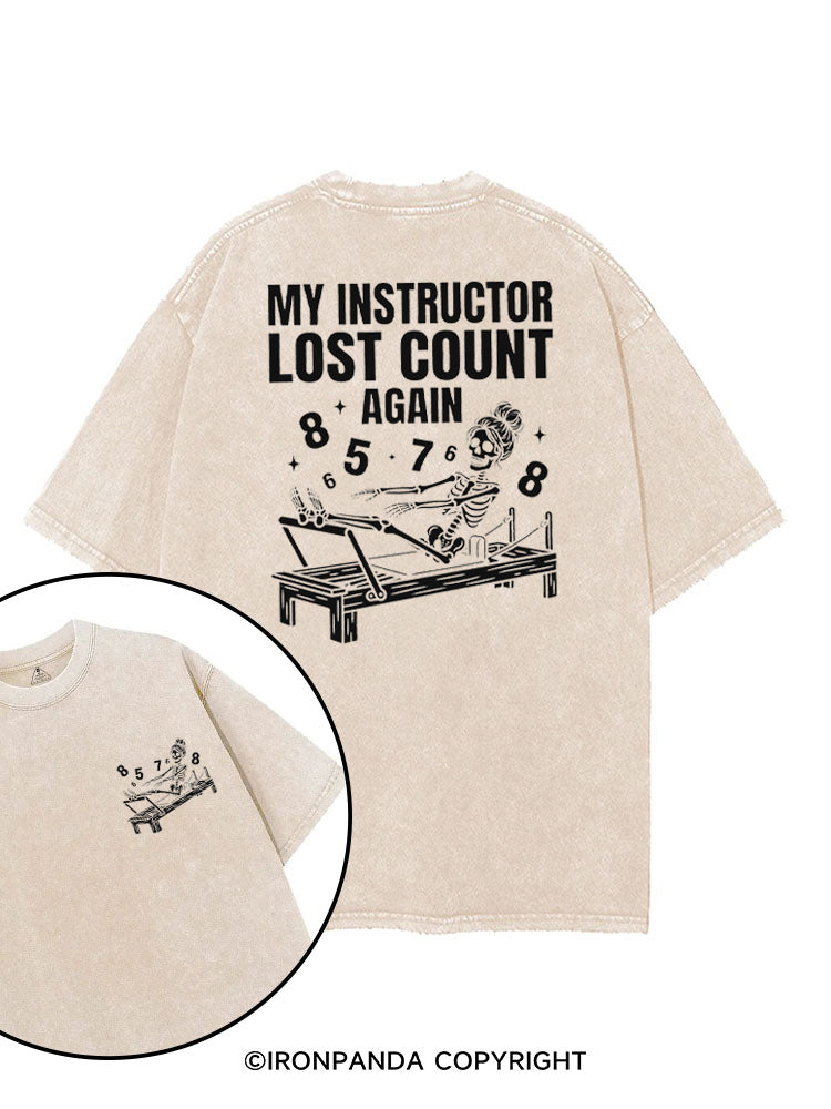 MY INSTRUCTOR LOST COUNT AGAIN SKELETON REFORMER printed Gym Shirt