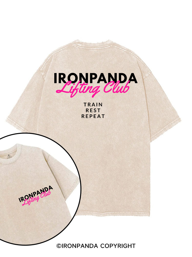 IRONPANDA LIFTING CLUB printed Gym Shirt