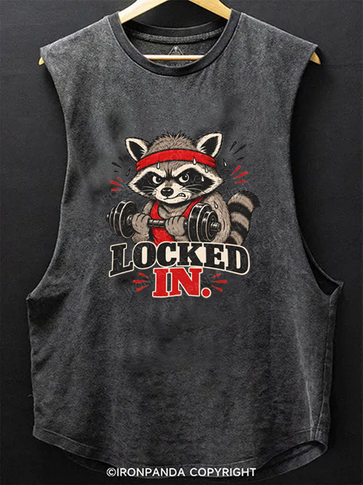 LOCKED IN Raccoon Scoop Bottom Cotton Tank
