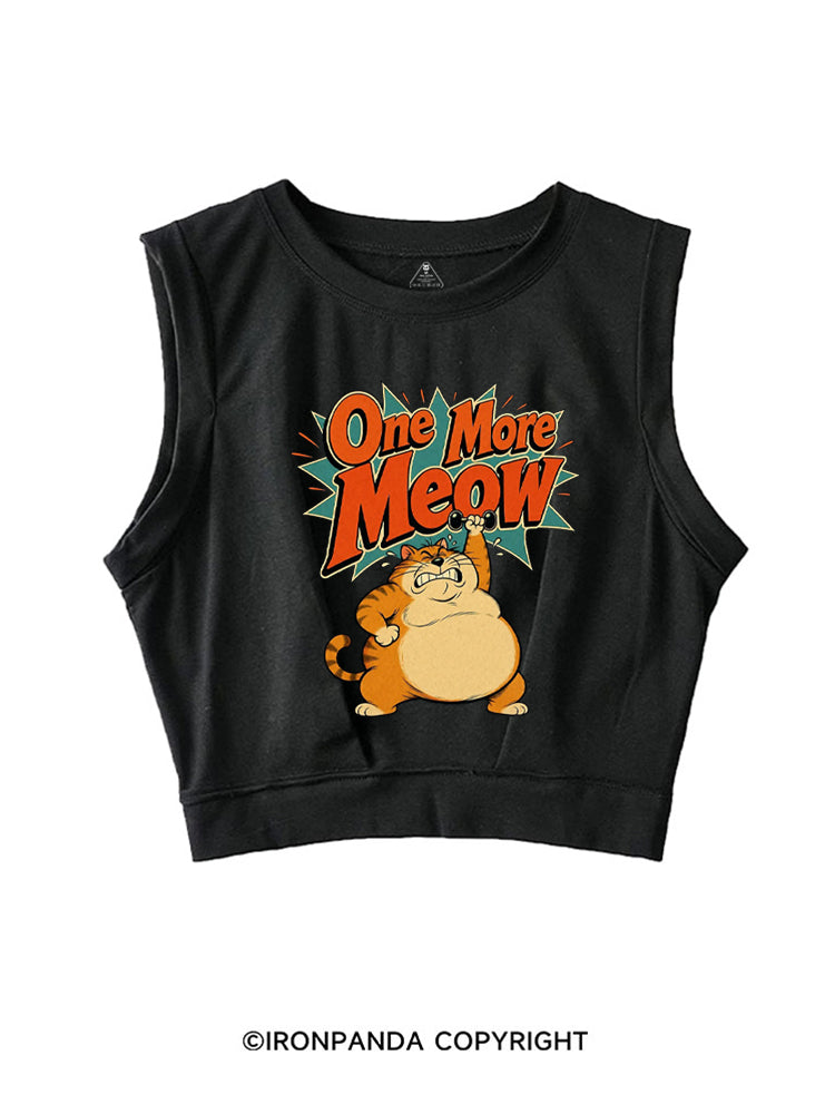 ONE MORE MEOW STRONG FAT CAT SLEEVELESS CROP TOPS