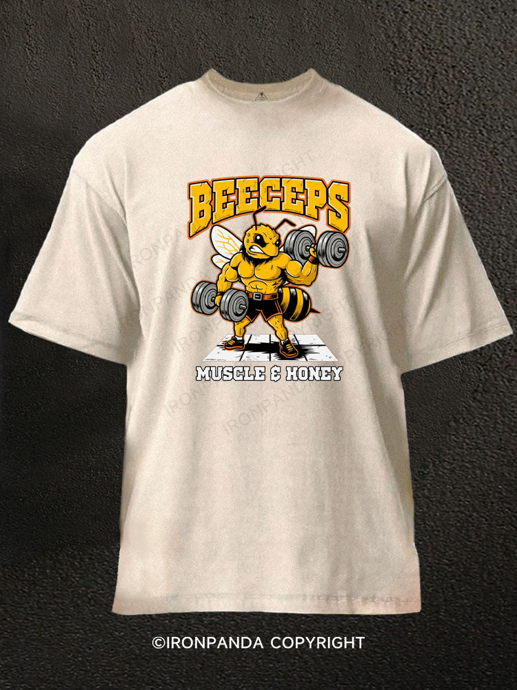 BEECEPS MUSCLE & HONEY Washed Gym Shirt
