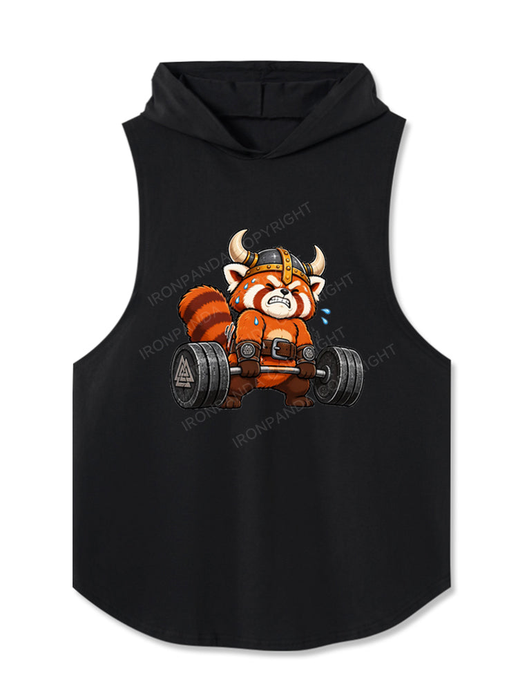 Cute Red Panda Viking Hooded Tank