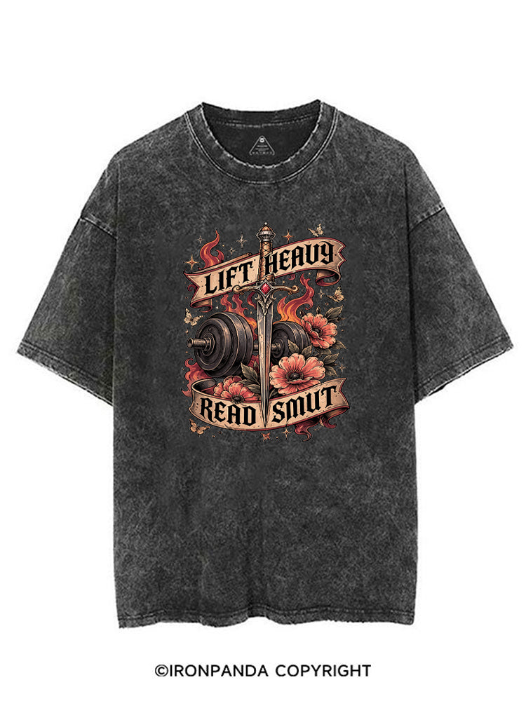 Lift Heavy Read Smut Bookish Fitness VINTAGE GYM SHIRT
