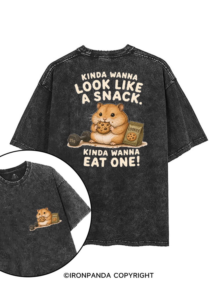 KINDA WANNA LOOK LIKE A SNACK, KINDA WANNA EAT ONE! printed Gym Shirt