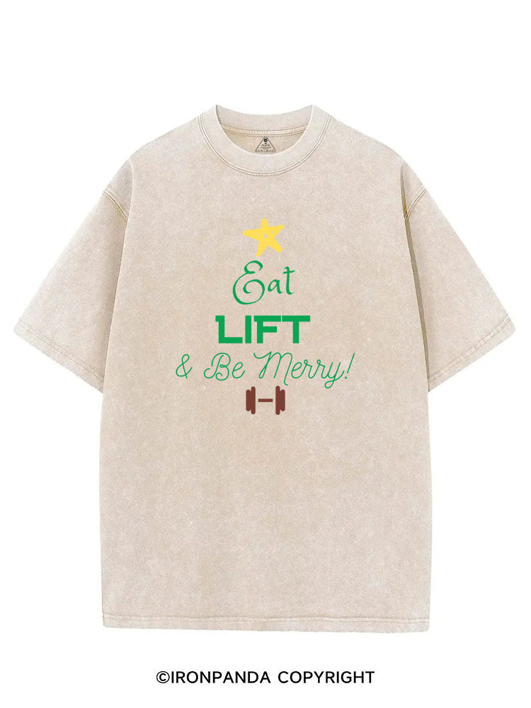 EAT LIFT & BE MERRY! VINTAGE GYM SHIRT