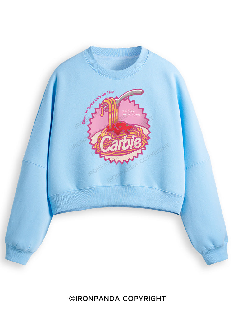 Carbie I Love Carbs Bread Pasta Pizza Fleece Crop Sweatshirt
