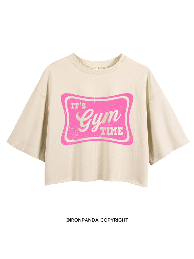 IT'S GYM TIME PINK STYLE CROP TOPS