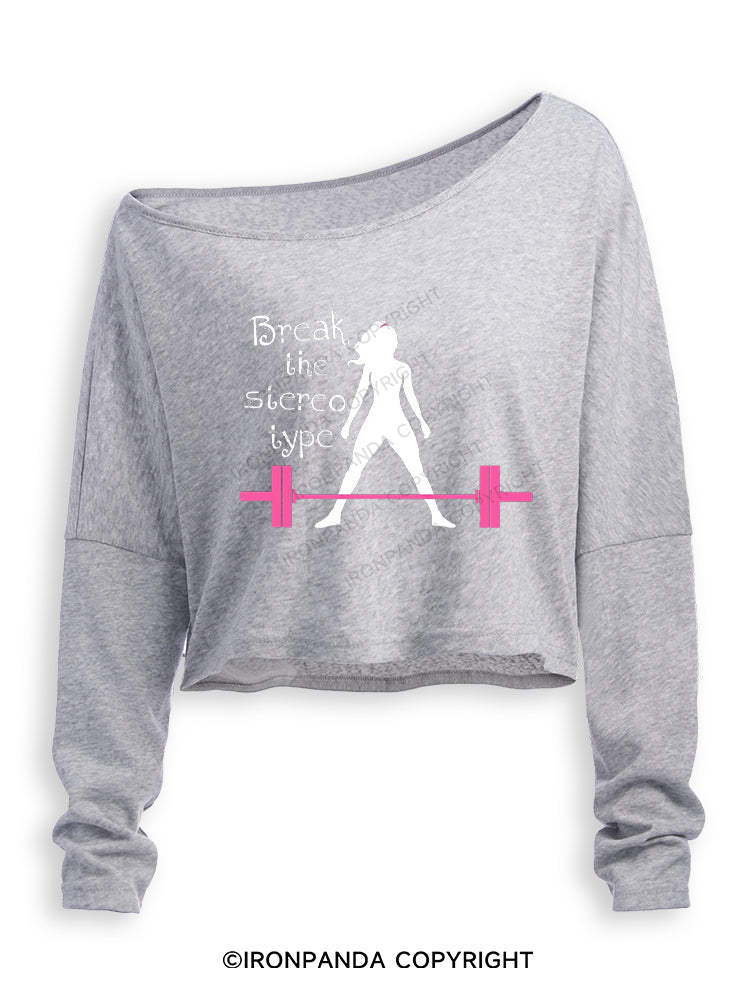 Break the stereo type Off Shoulder Long Sleeve Crop Top