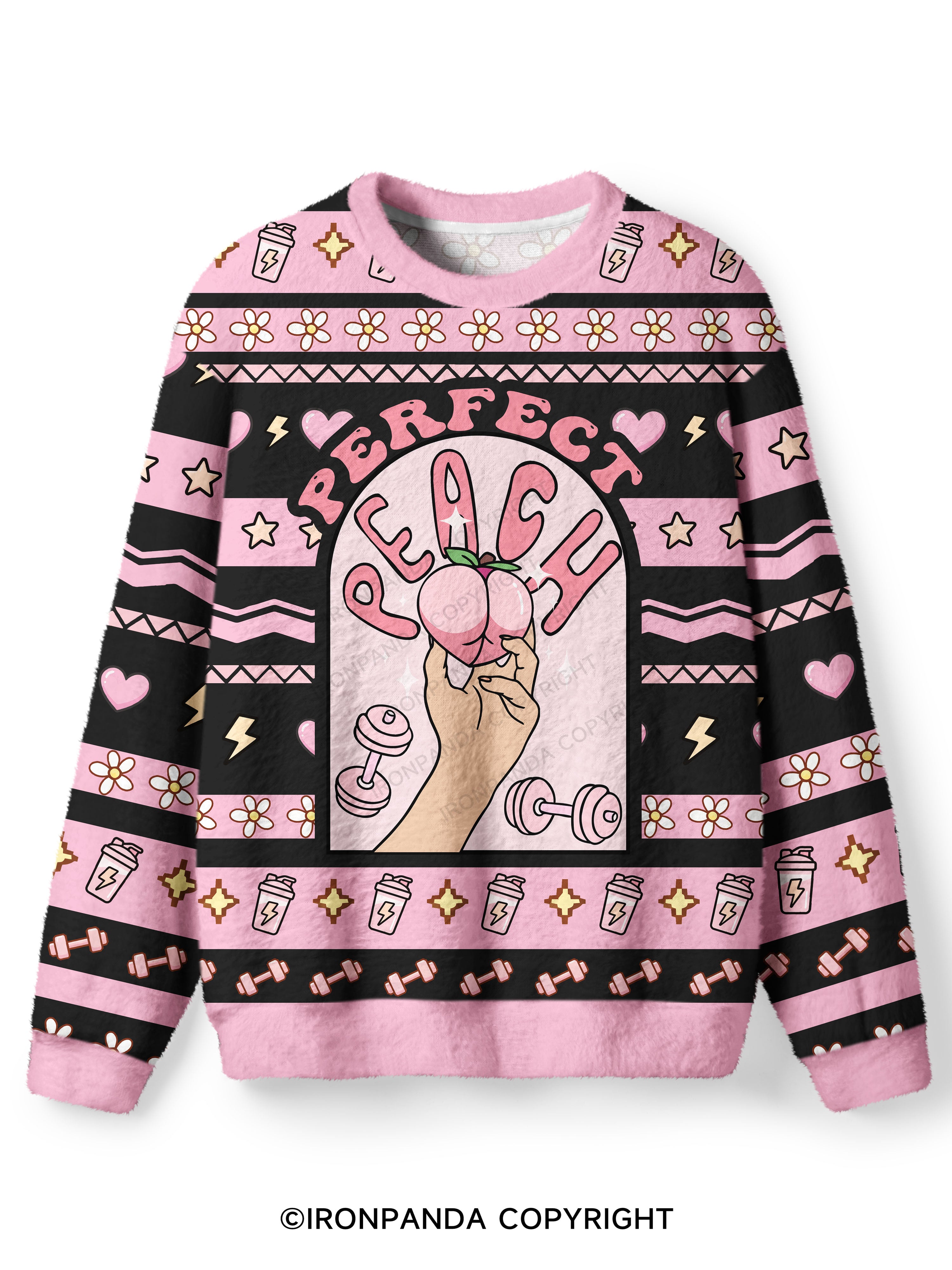 perfect peach Ugly Fuzzy Fleece Sweater