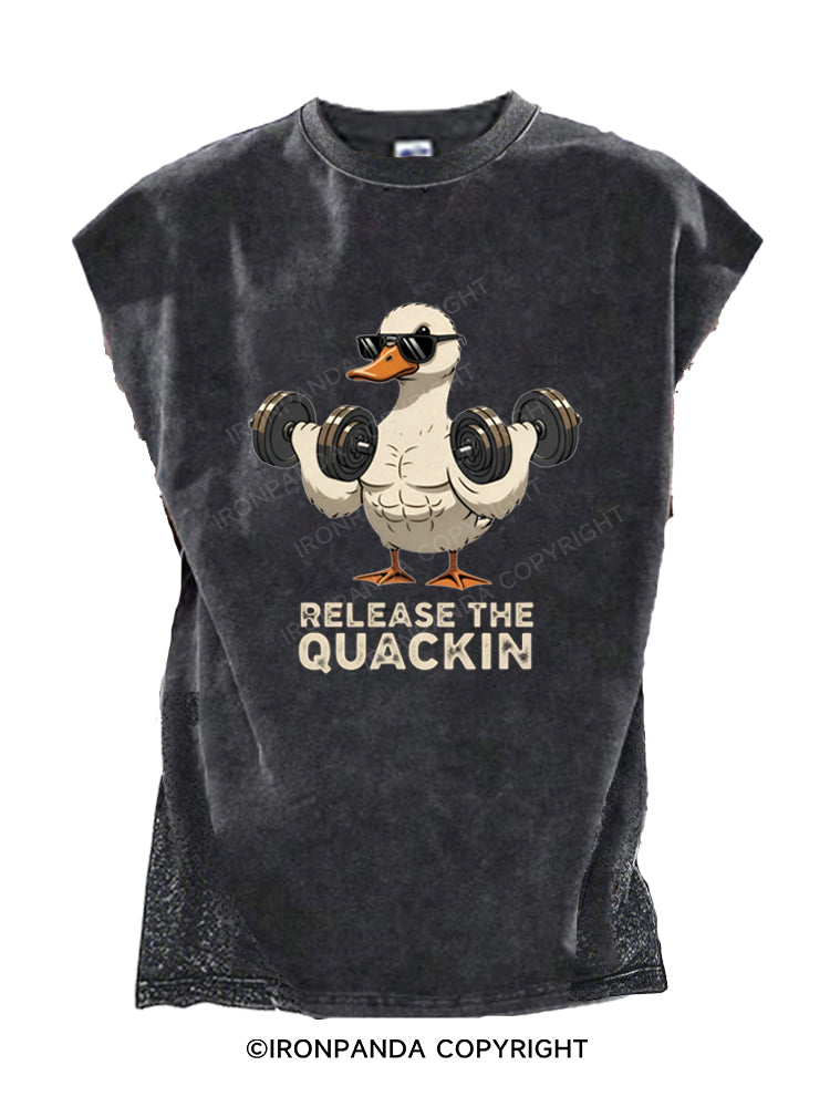 Release The Quackin Duck Dumbbells Cut Off Tank