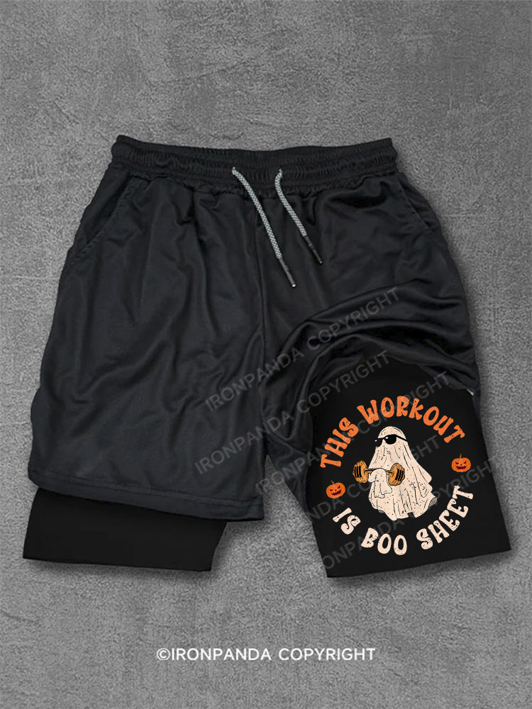 This Workout Is Boo Sheet Funny Ghost Performance Training Shorts