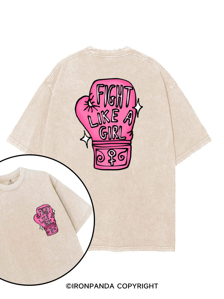 FIGHT LIKE A GIRL BOXING printed Gym Shirt