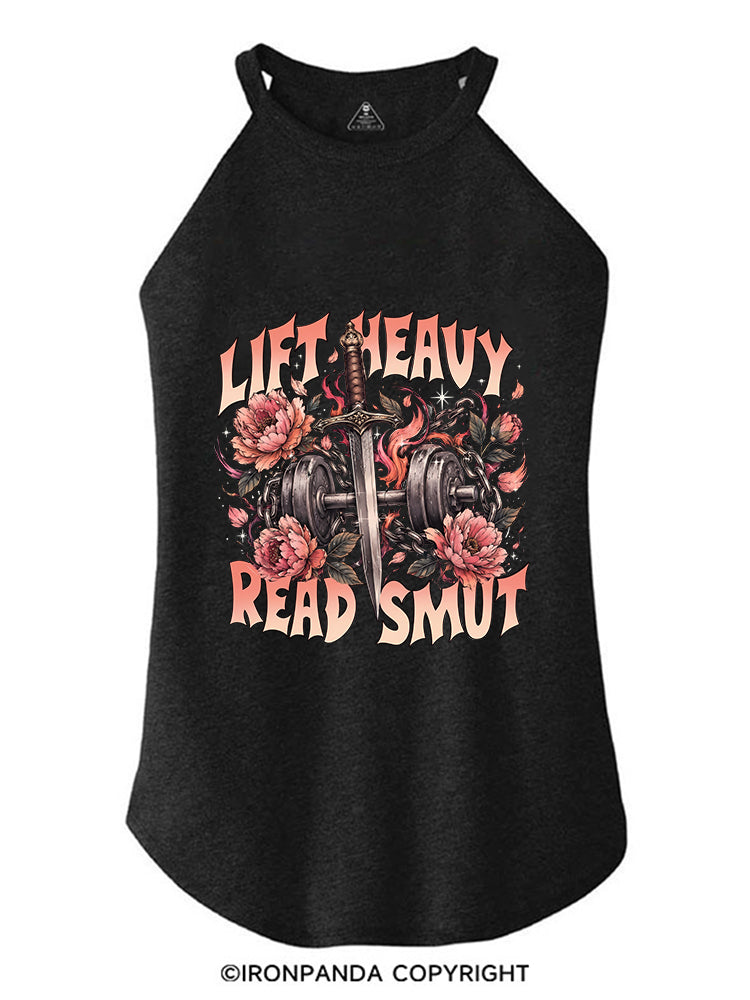 LIFT HEAVY READ SMUT WEIGHTLIFTING BOOKISH ROCKER COTTON TANK