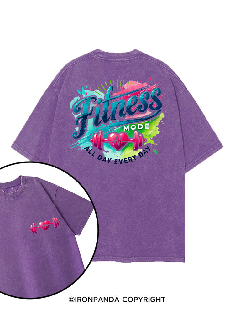 FITNESS MODE ALL DAY EVERY DAY printed Gym Shirt