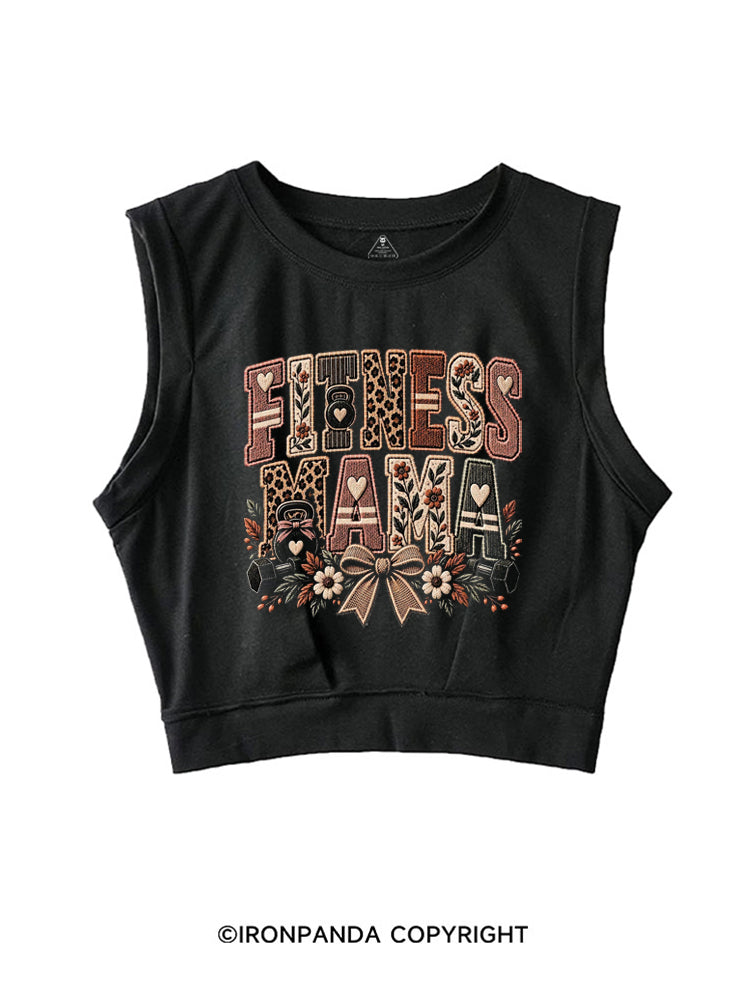 FITNESS MAMA STRONG GYM CLUB SLEEVELESS CROP TOPS