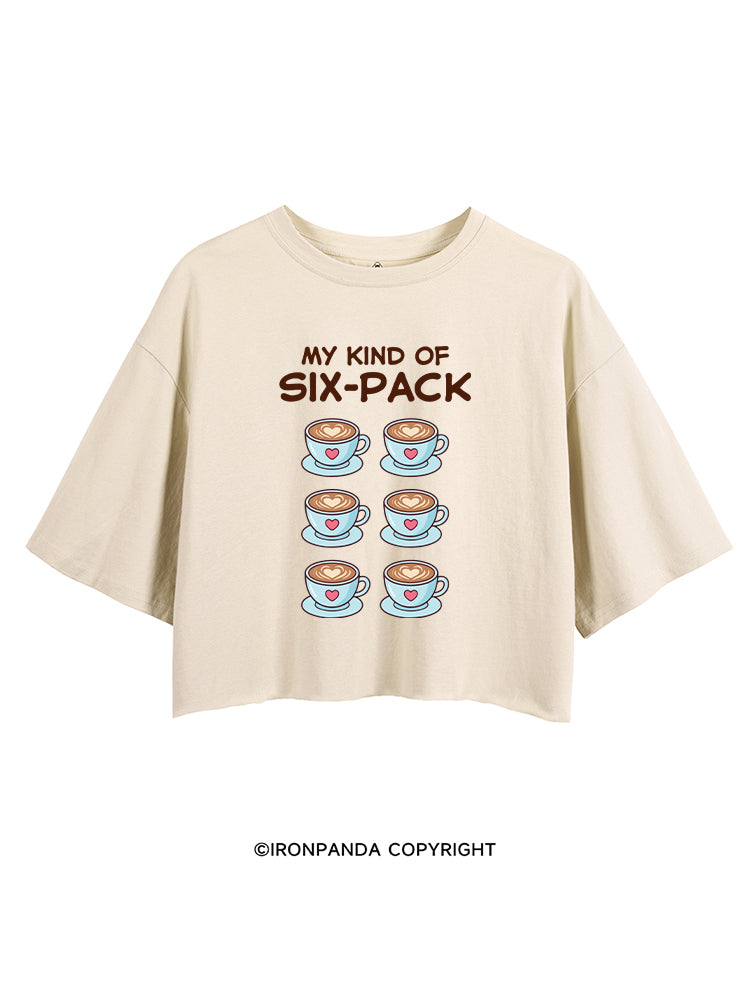 MY KIND OF SIX-PACK COFFEE LOVER CROP TOPS
