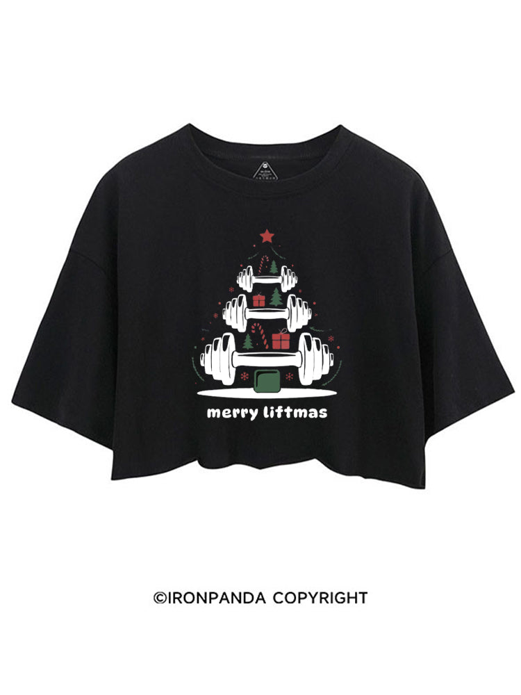 Merry Liftmas Funny Christmas Gym CROP TOPS