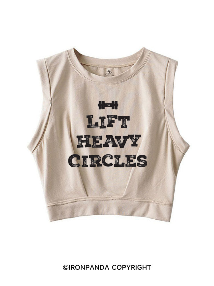 LIFT HEAVY CIRCLES SLEEVELESS CROP TOPS