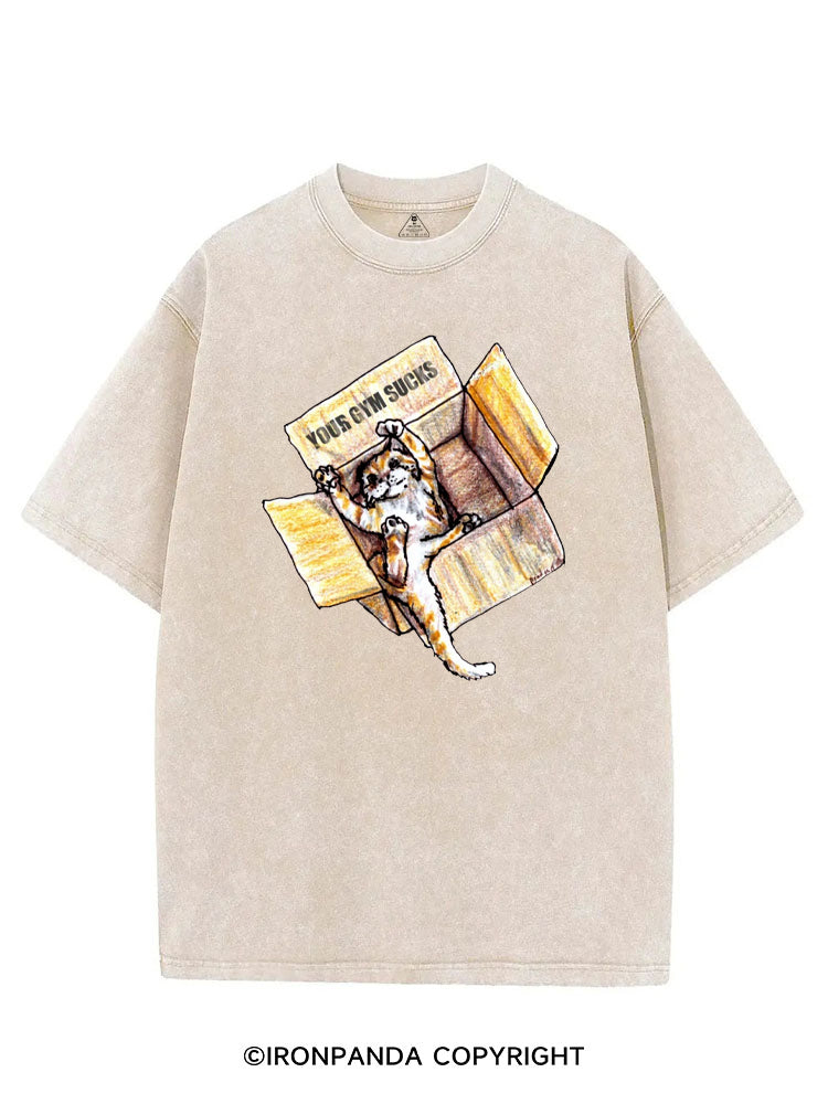 YOUR GYM SUCKS CUTE CAT VINTAGE GYM SHIRT