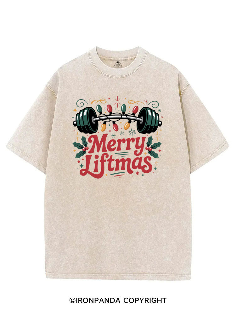 MERRY LIFTMAS GYM CHRISTMAS WEIGHTLIFTING VINTAGE GYM SHIRT