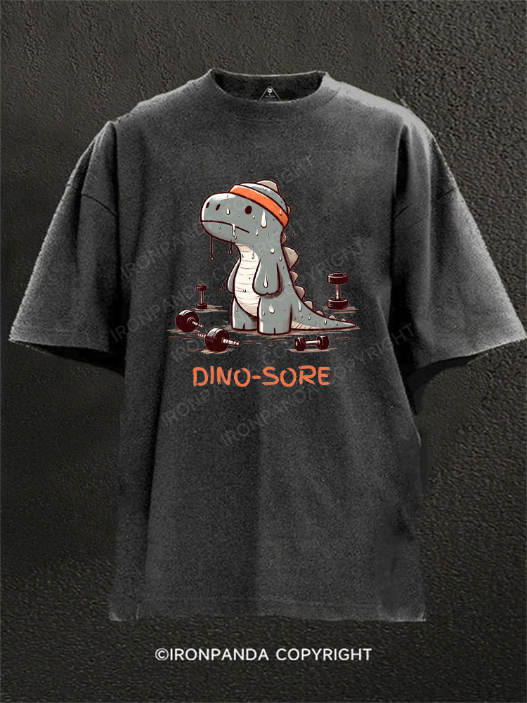 Funny Dinosaur T- Rex Washed Gym Shirt