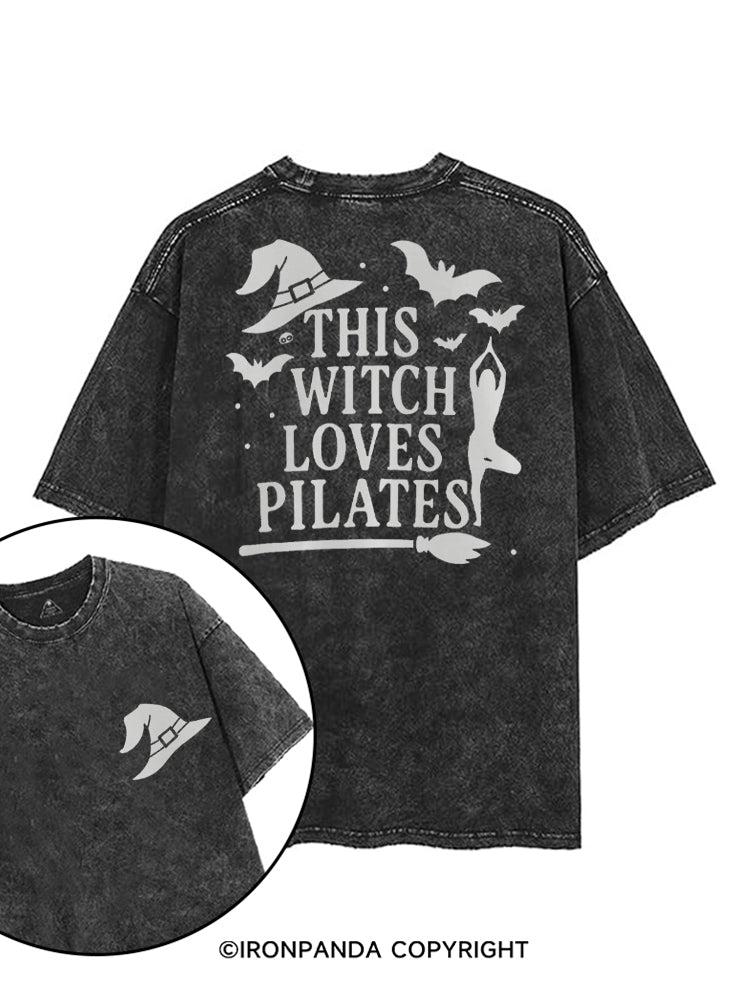 THIS WITCH LOVES PILATES printed Gym Shirt