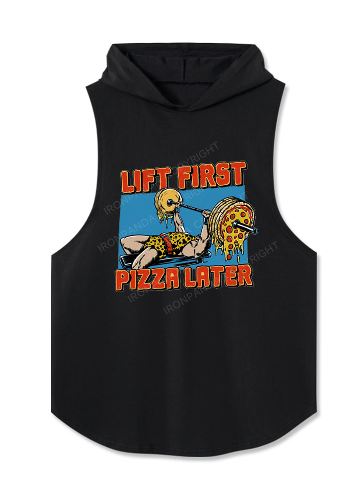 Lift First Pizza Later Hooded Tank