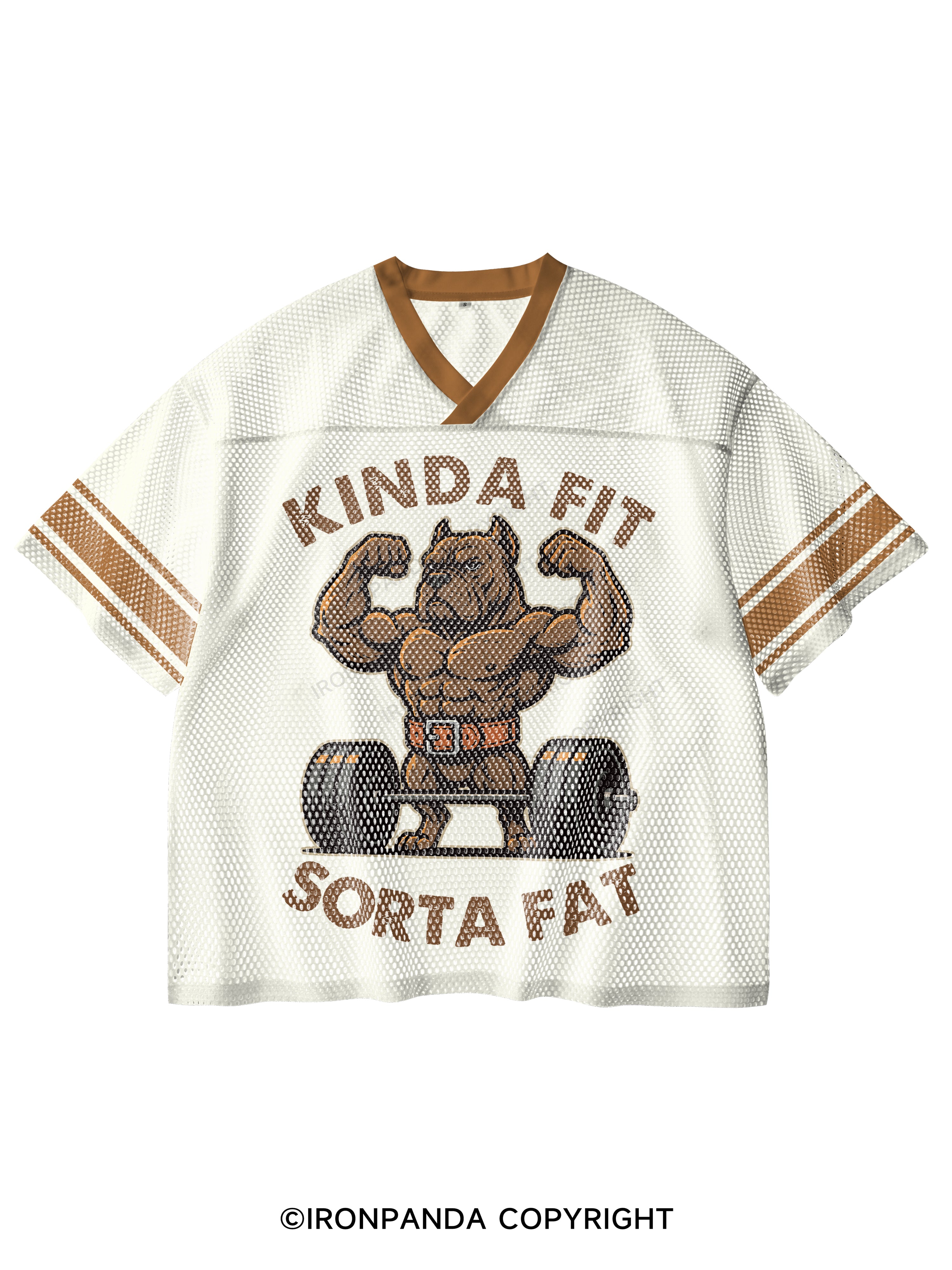 KINDA FIT SORTA FAT V-Neck Open Hole Mesh Top