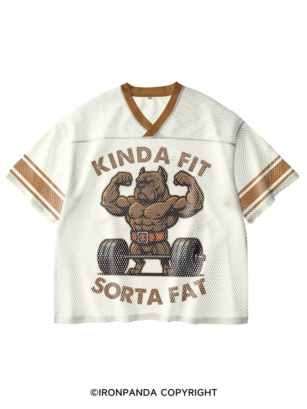 KINDA FIT SORTA FAT V-Neck Open Hole Mesh Top