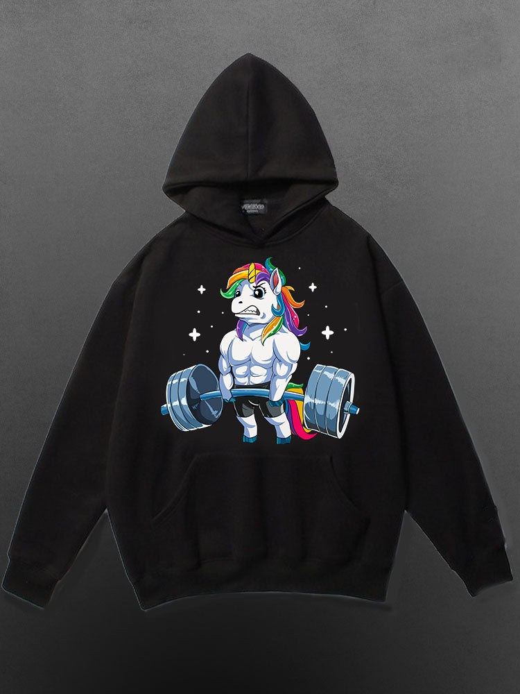 Weightlifting Unicorn Cotton Sports Hoodie