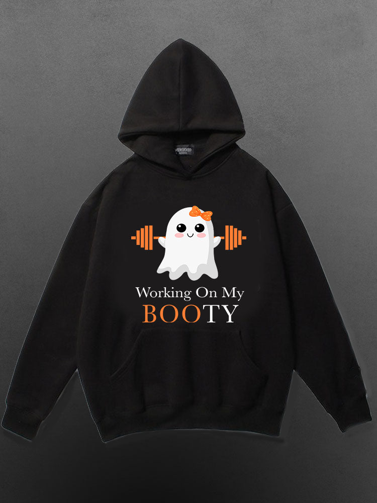Working On My Booty Cotton Sports Hoodie