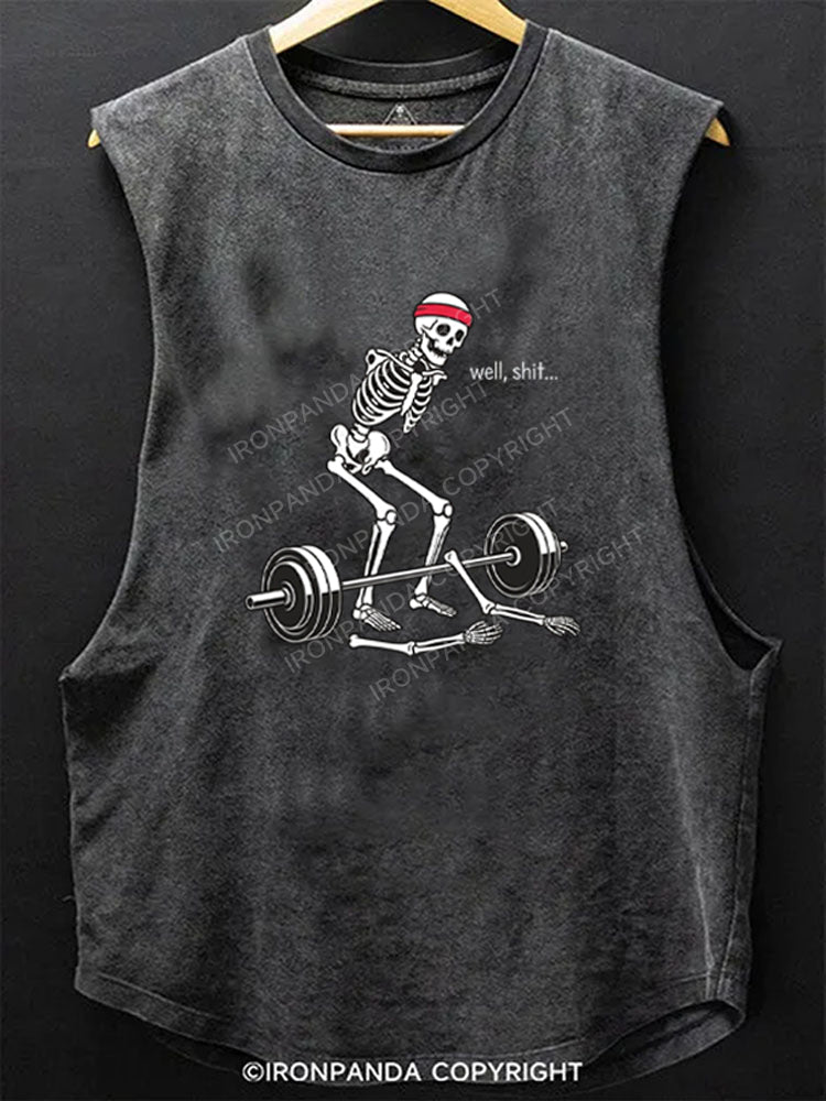 Funny Gym Skeleton Weightlifting Fail Scoop Bottom Cotton Tank