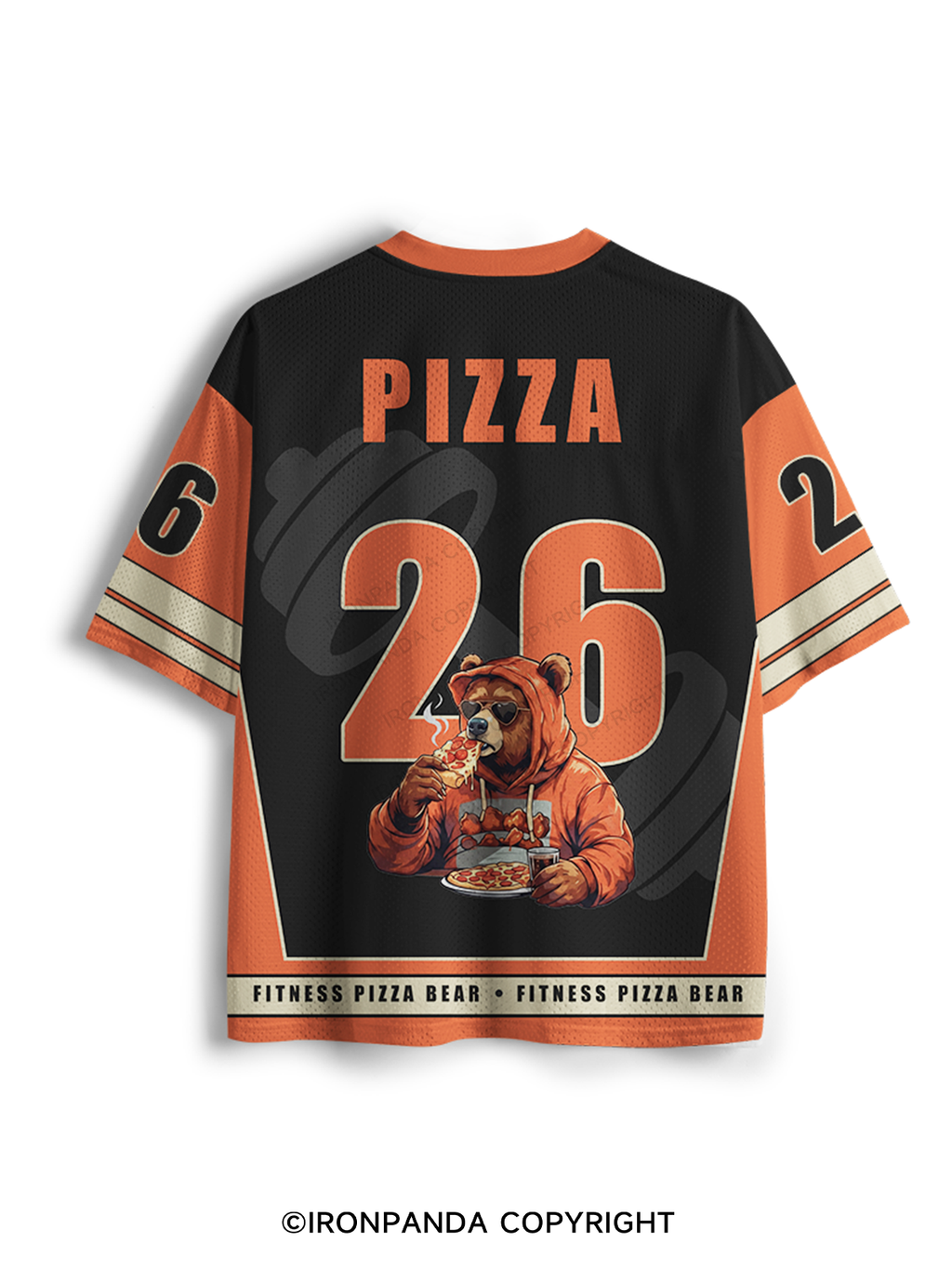 Funny Bear Fitness Pun Pizza Mesh Jersey