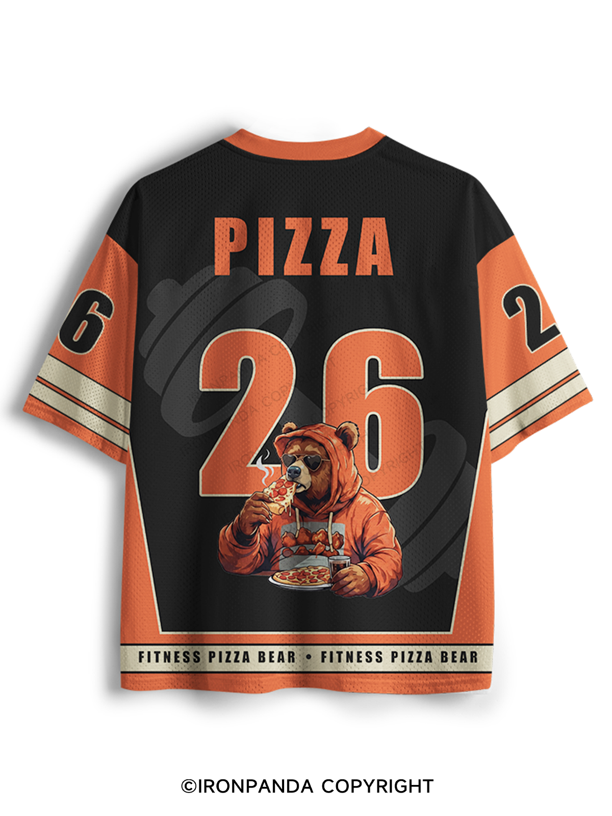 Funny Bear Fitness Pun Pizza Mesh Jersey